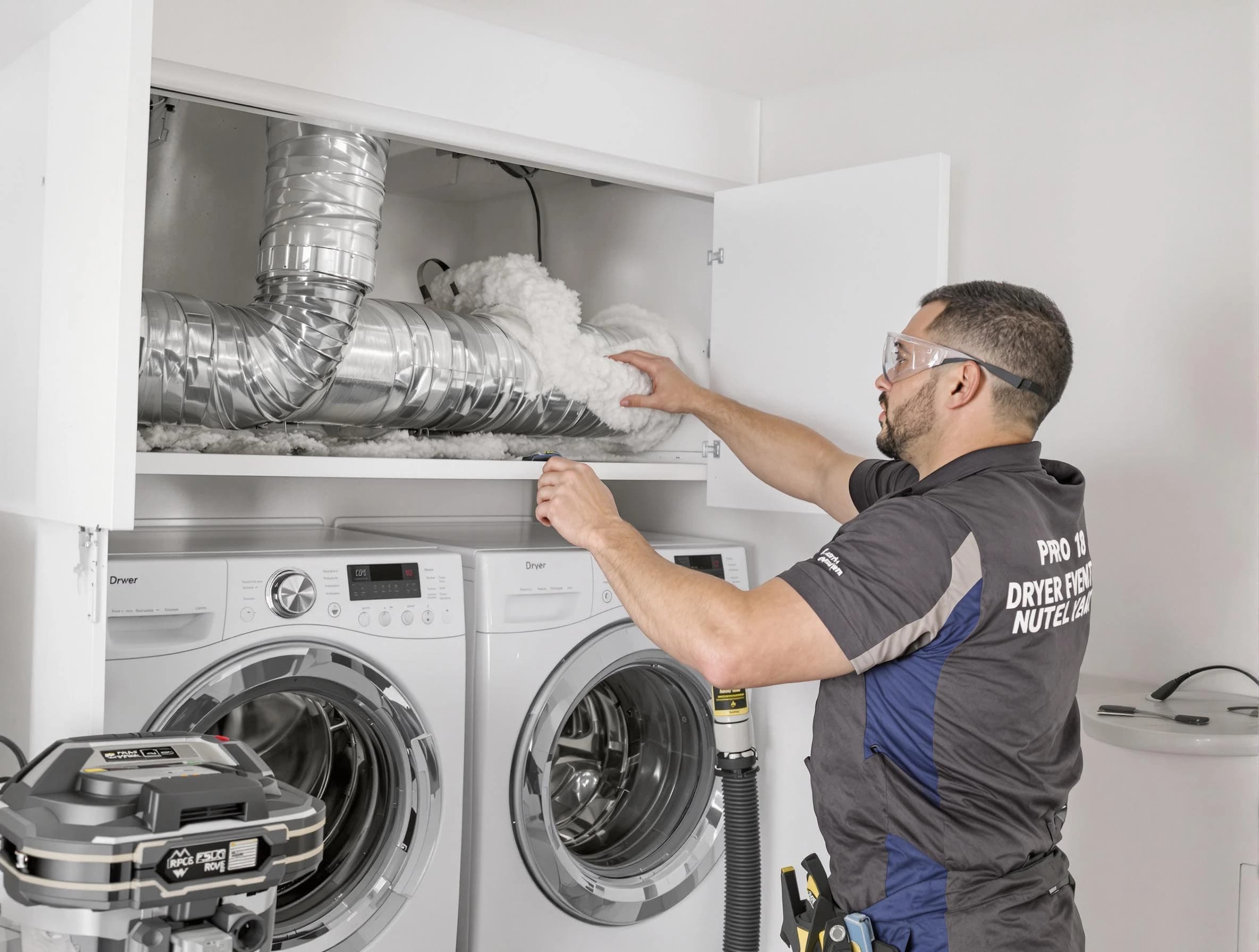 Chickasha Dryer Vent Cleaning certified technician performing specialized gas dryer vent cleaning in Chickasha