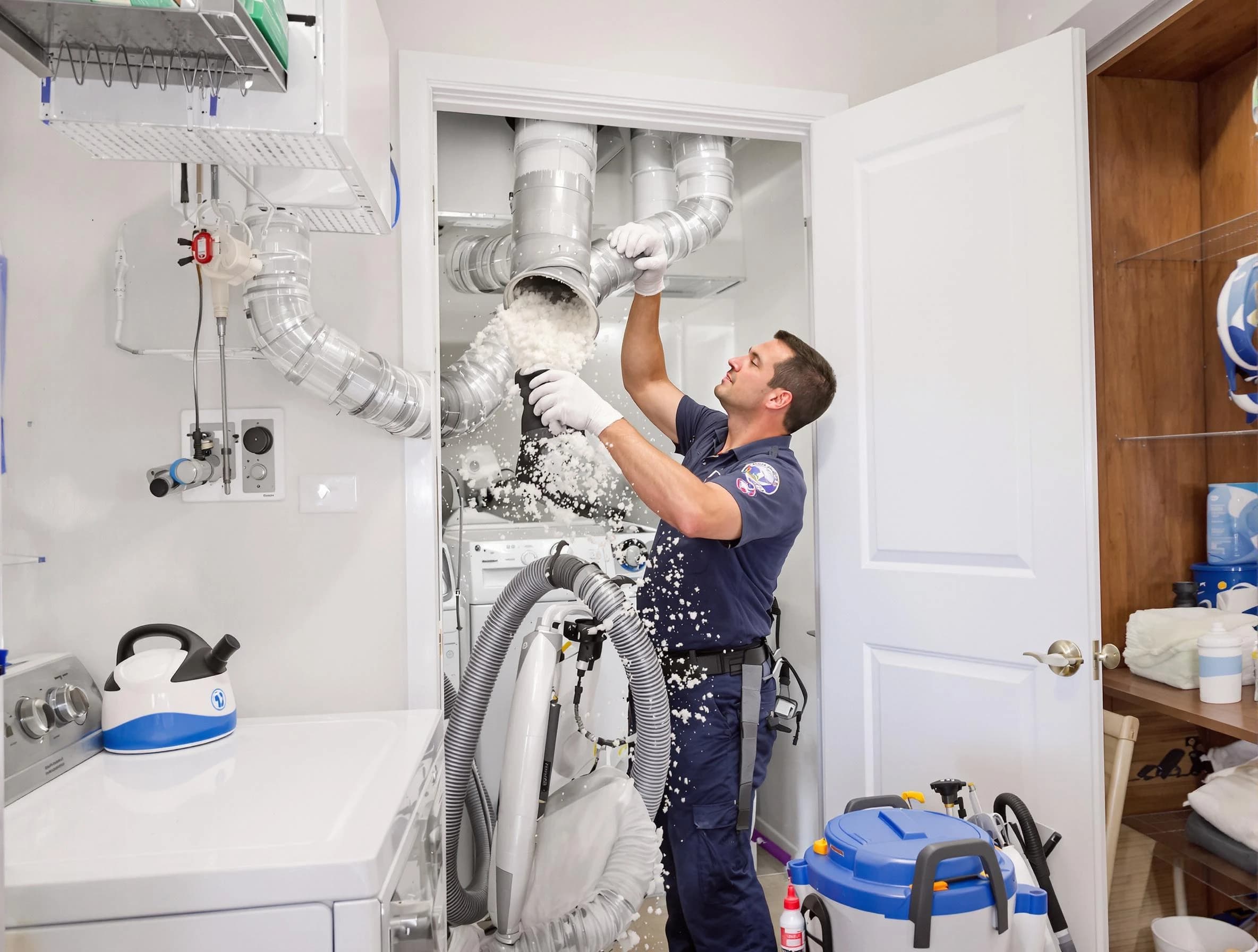 Chickasha Dryer Vent Cleaning technician delivering thorough residential dryer vent cleaning service in Chickasha
